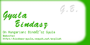 gyula bindasz business card